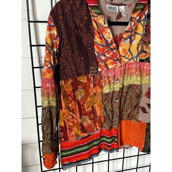 Chico’s Design‎ Hooded Zippered Jacket Womens 2 (L) Cottagecore Floral - Picture 5 of 14